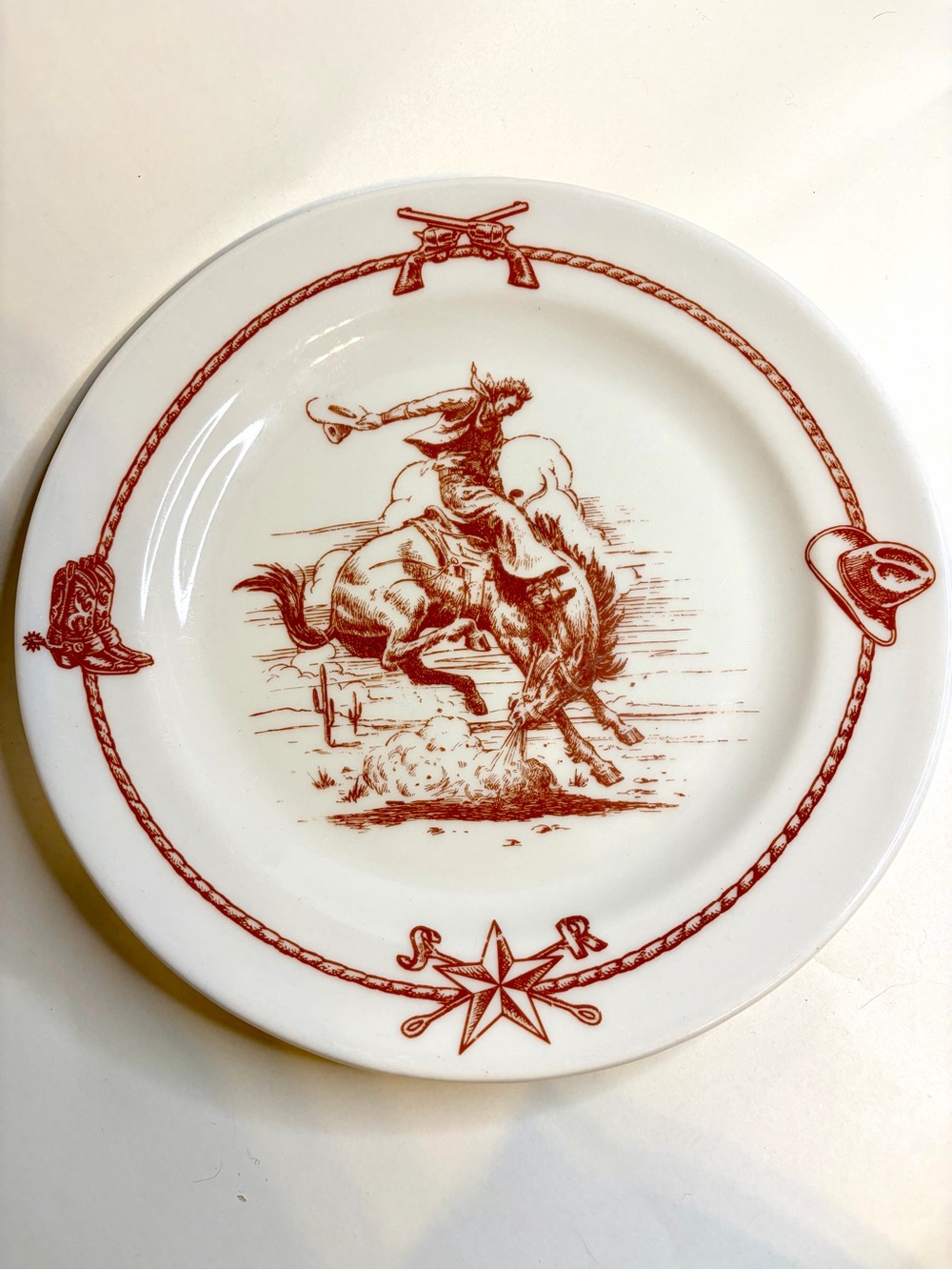 Sky Ranch Western Dinner Plate Stoneware 11" Cowboy Americana